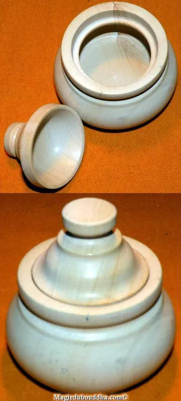 Turned stone urn (sand color)
