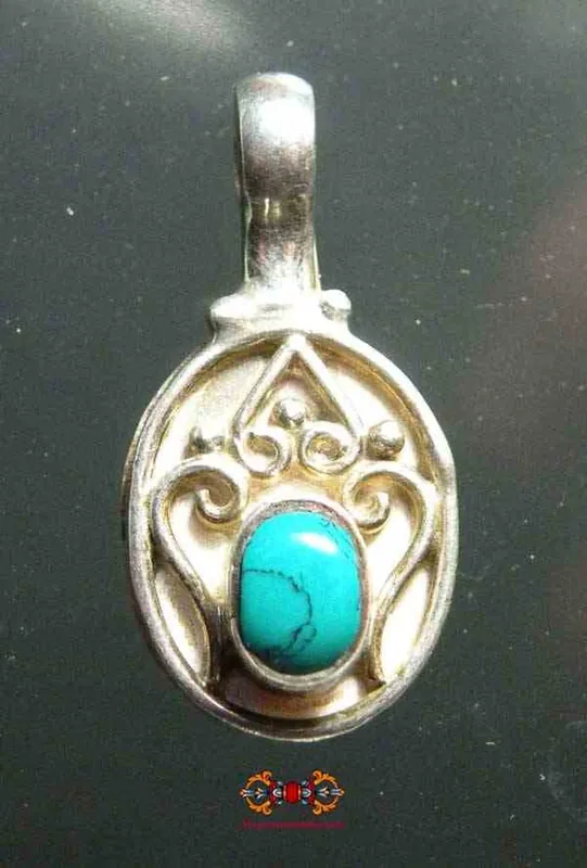 Mala clip in silver - coral and turquoise.