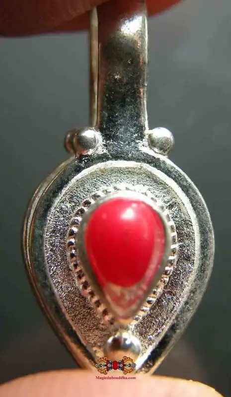 Mantra counter clip for Tibetan "coral and turquoise" rosary
