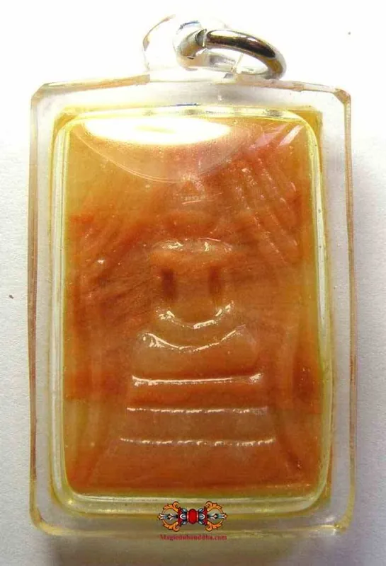 Phra Somdej amulet in marbled Hin Phratat relic stone.