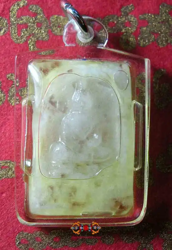 Phra Somdej amulet in white Hin Phratat sacred stone.