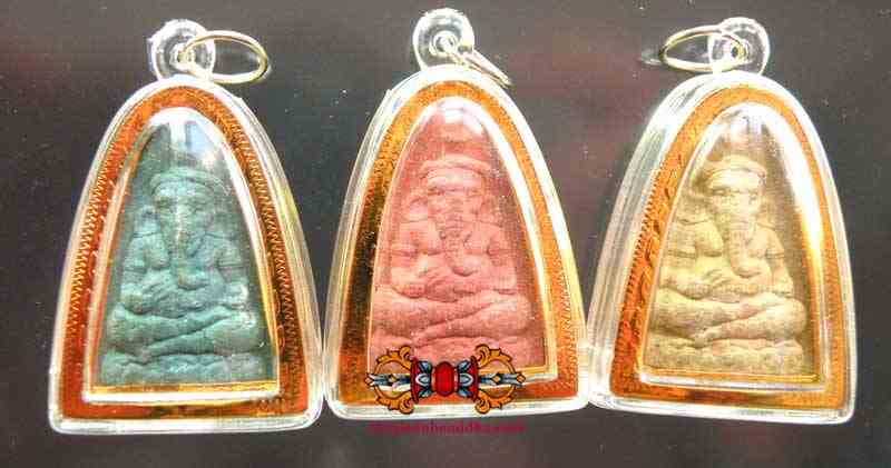 Thai amulet of the elephant god Ganesh Phra Pikanet Sao-Ah Thong Chai - Wat Kek.