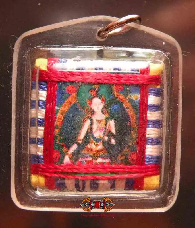 Tibetan protective amulet yantra of White Tara.