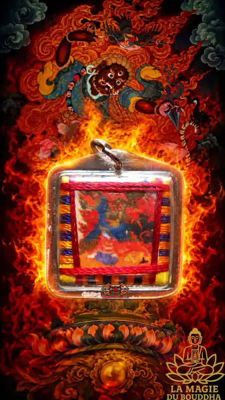 Tibetan Amulet Yantra of Guru Dorje Drolo.