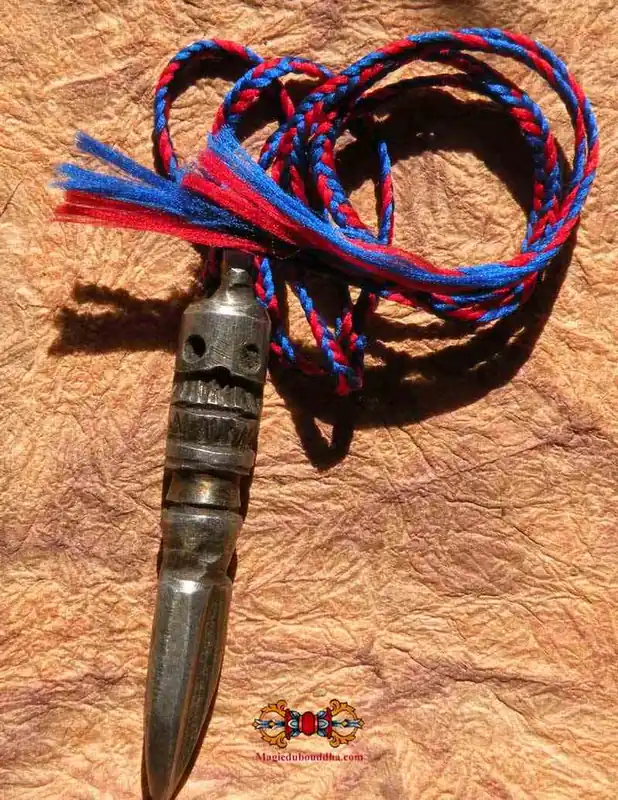 Tibetan Thogchag Phurba Iron Amulet - Venerable Yogi Pemba Dorje.