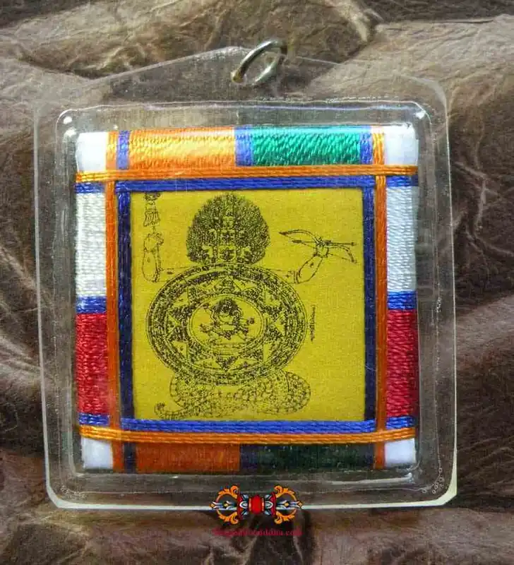 Tibetan Amulet Yantra Dza-Rung (Rahula Chakra) - against bad astrological influences.