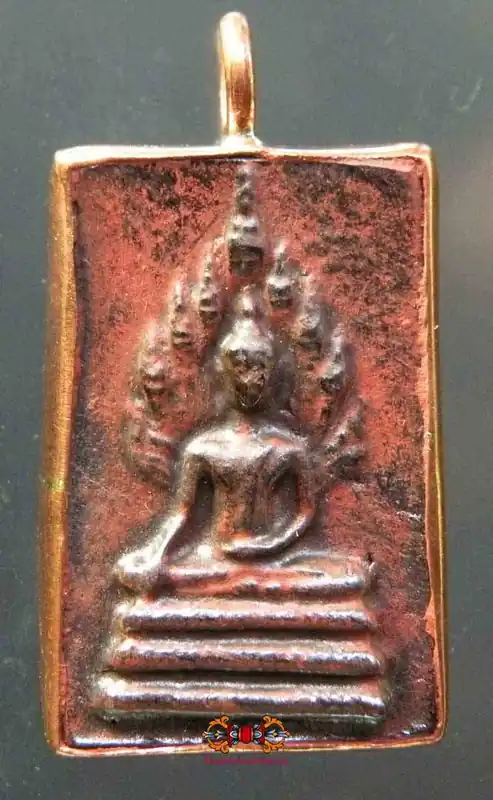 Thai amulet of Buddha Phra Naphrok in sacred stone Kod Lek Lai.