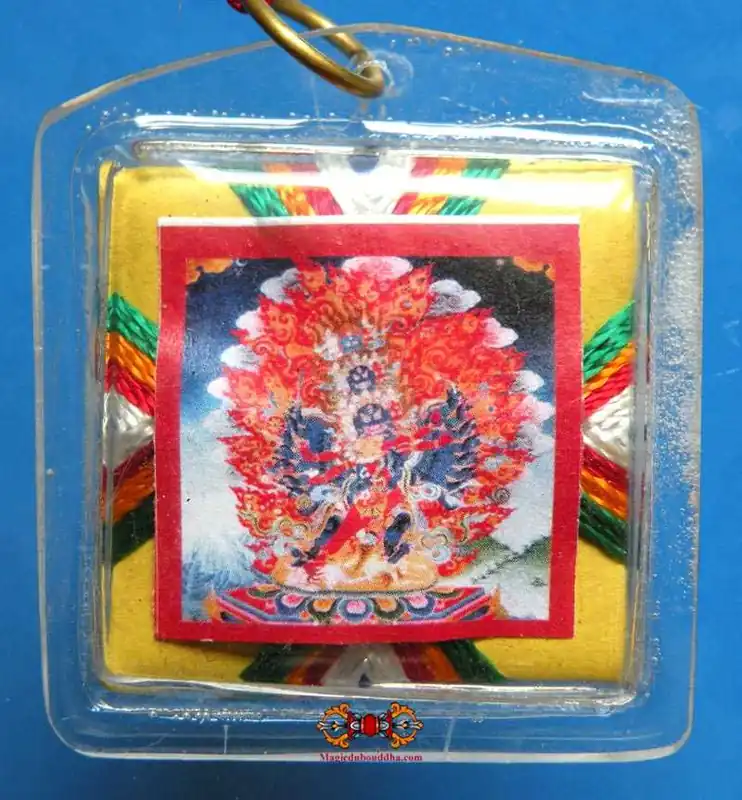 Tibetan Bönpo Warse Khorlo Amulet - Protection against paralysis and allergies.
