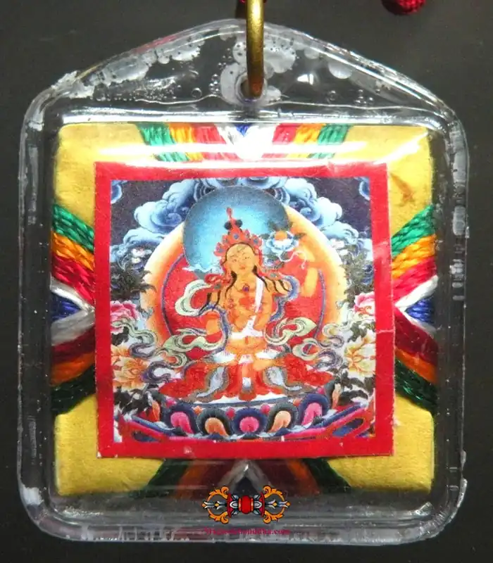 Tibetan Yantra Amulet of Sherab Chama (white or yellow) - Bönpo Tradition.