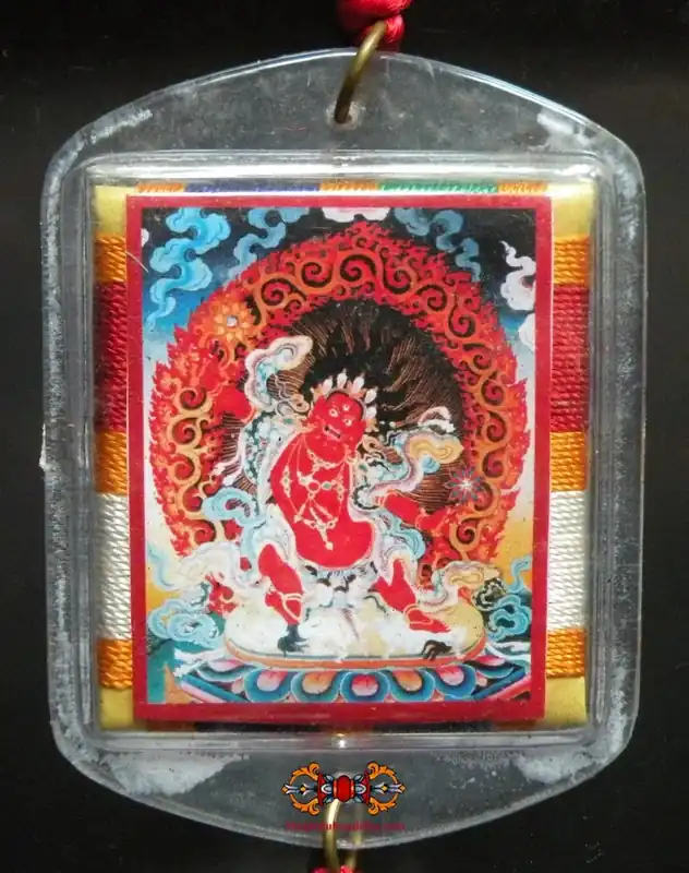Large Bönpo Yantra Amulet of Tagla Membar - Protection against accidents.