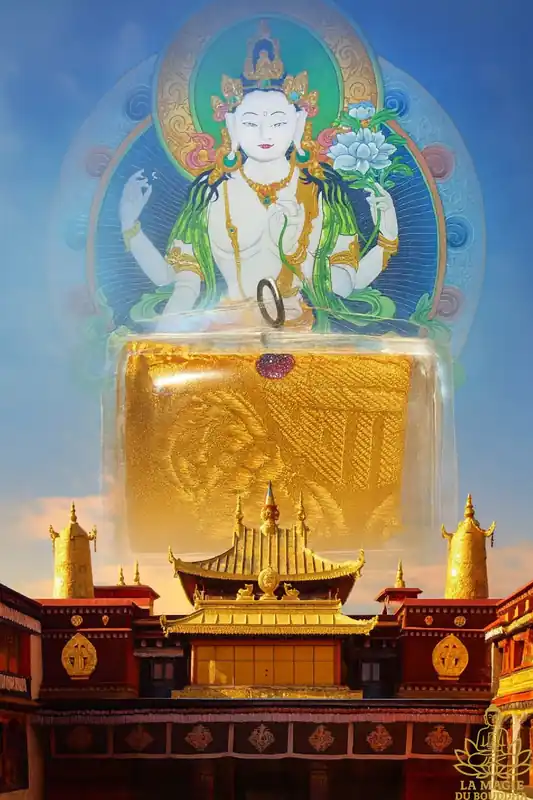 Tibetan Dtagrol Amulet of White Tara - Jokhang Temple (Tibet).