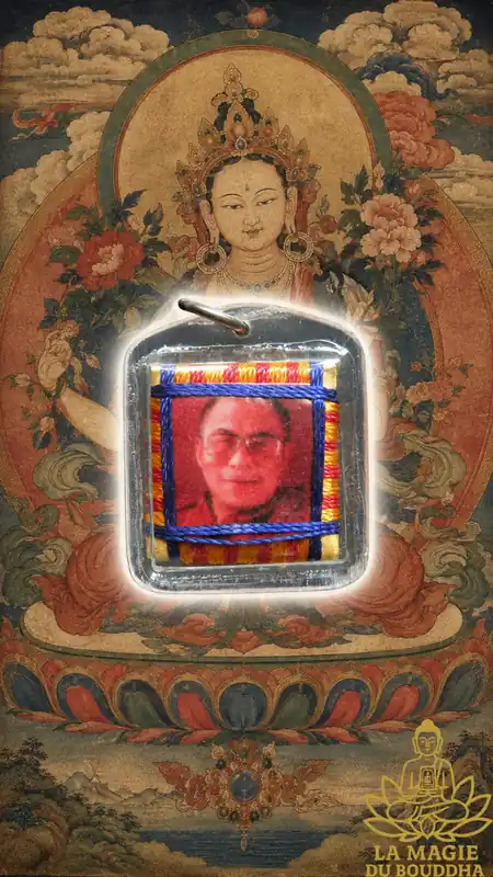 Tibetan Yantra Amulet blessed by His Holiness the Dalai Lama.