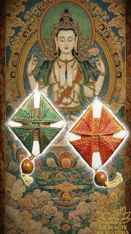 Tibetan Sungkhor Amulet from Chenrezi Avalokiteshvara