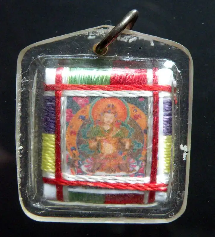 Tibetan Amulet Dorje Sempa (Vajrasattva) Yantra - For the purification of karma.