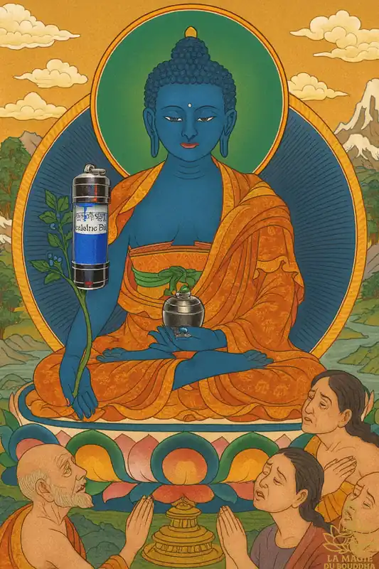 Medicine Buddha Mantra Amulet - For Good Health.