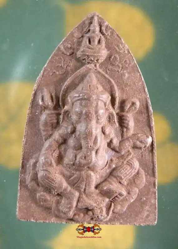Ganesh and Swastika amulet - Wat Phra Barn Thung Wang Kam Ken