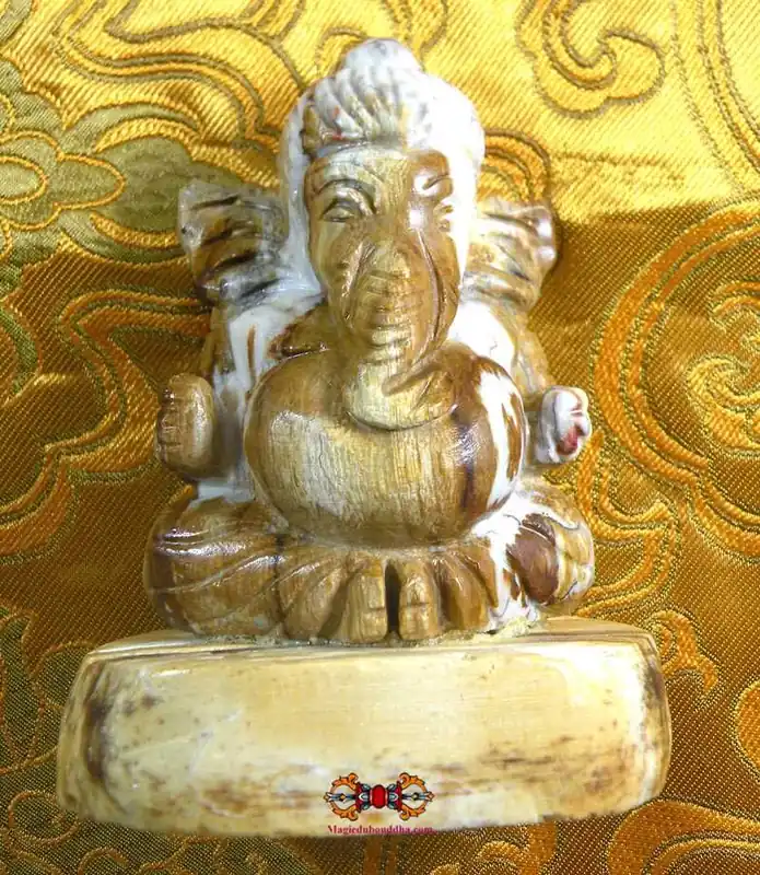 Ganesh statuette made of fossil wood