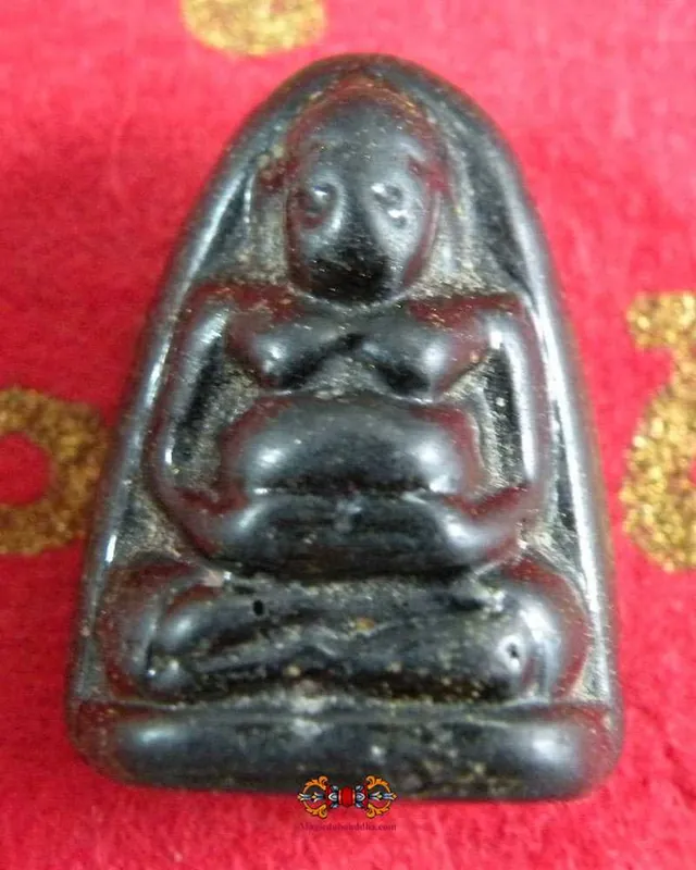 Phra Sanghajai Fortune Buddha in Black Alchemical Glass Lair.