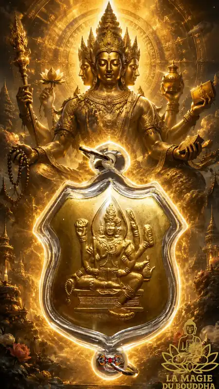 Thai Protective Amulet Brahma Shield - Wat Sakai (Temple of the Most Venerable LP Dooh).