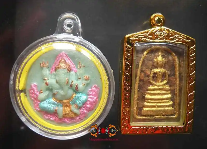 Thai Amulets of Phra Somdej + Ganesh - Most Venerable LP Ruay.