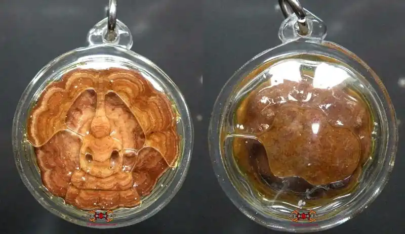 Large relic stone Buddha amulet - Hermit Phra Siwali.