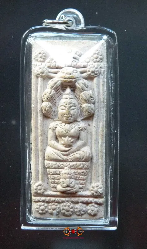 Large amulet of the Buddha Phra Naphrok (The Buddha under the King of the Nagas).