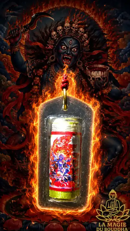 Bönpo mantra amulet of the protective goddess Sidpa Gyalmo.