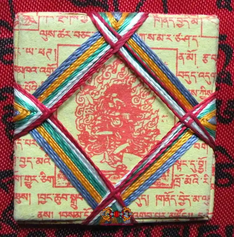Tibetan Yantra Amulet of the Lion-Faced Dakini Sengue Dongma.