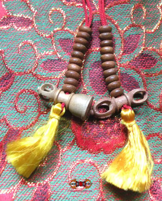 Sandalwood mantra counters - bell and dorje.