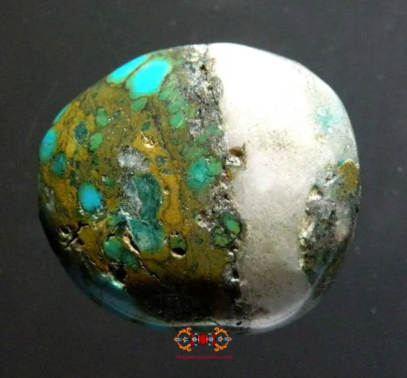 Tibetan turquoise and quartz bead.