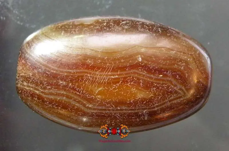 Old natural Dzi from Tibet - brown color.