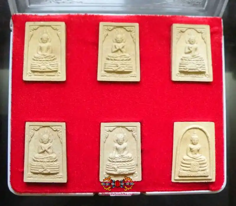 Collection of 6 amulets - Wat Phratat Wayo.