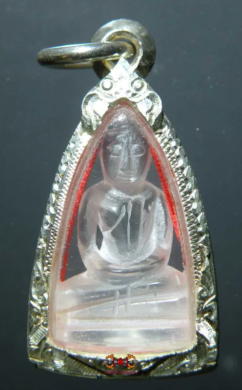Rock crystal (quartz) Buddha amulet.