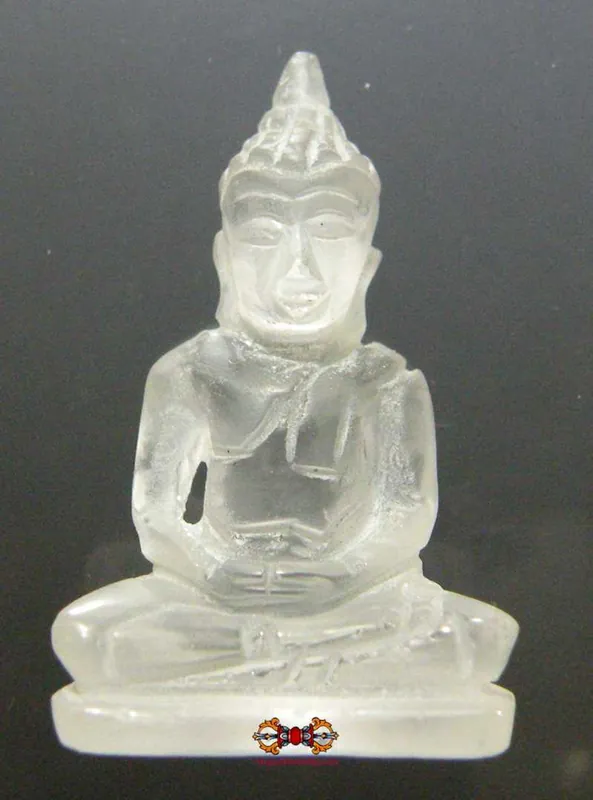 Thai Rock Crystal (Quartz) Buddha Amulet - Most Venerable LP Kassem.