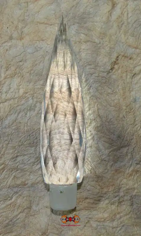 Rock crystal lotus bud from Burma.