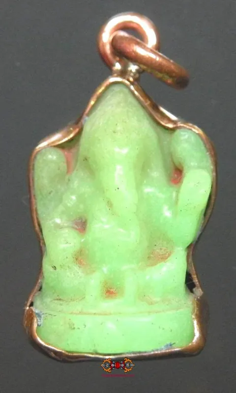 Ye Ming Zhu fluorescent stone Ganesh amulet.