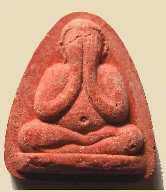 Red Amulet of the Protective Buddha Phra Pidta - Most Venerable LP Foo.