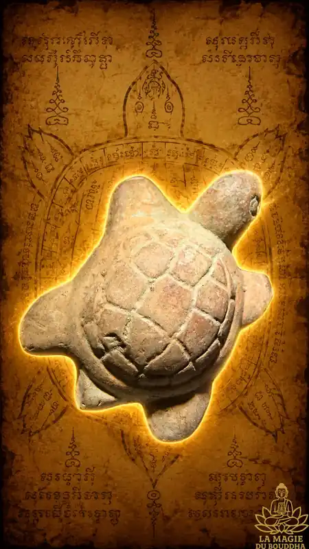 Thai Paya Taoreuam sacred terracotta turtle figurine.