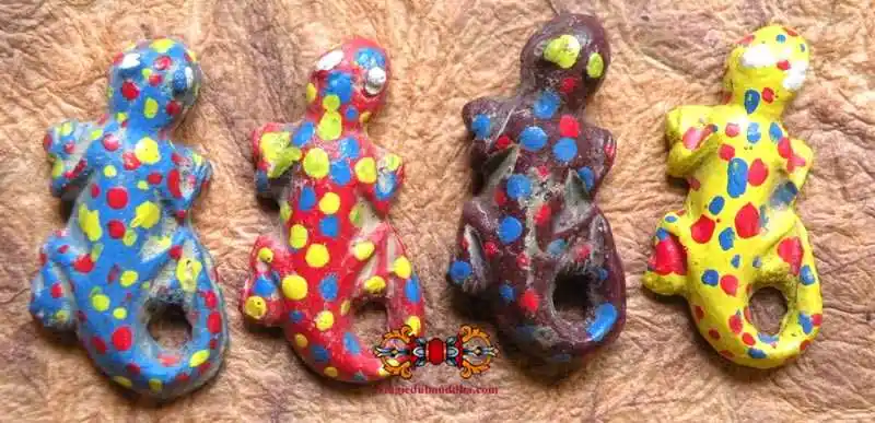 Multi-colored Thai Gecko Amulets - Most Venerable LP Lum.
