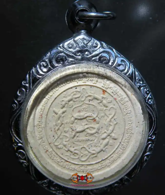 Thai gecko and buffalo head Lersi amulet.