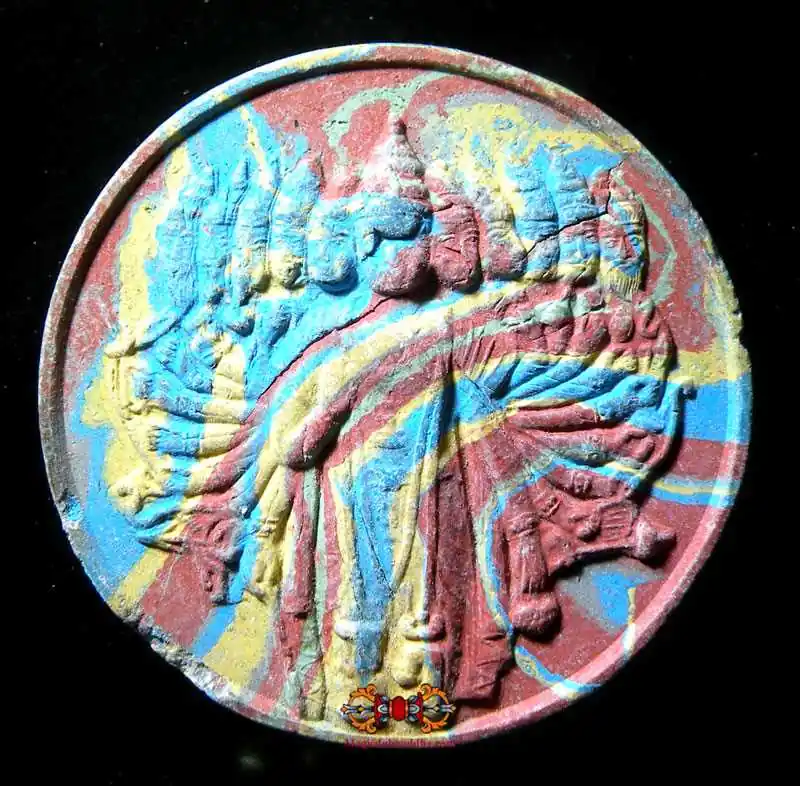 Large multi-colored amulet of Vishnu.