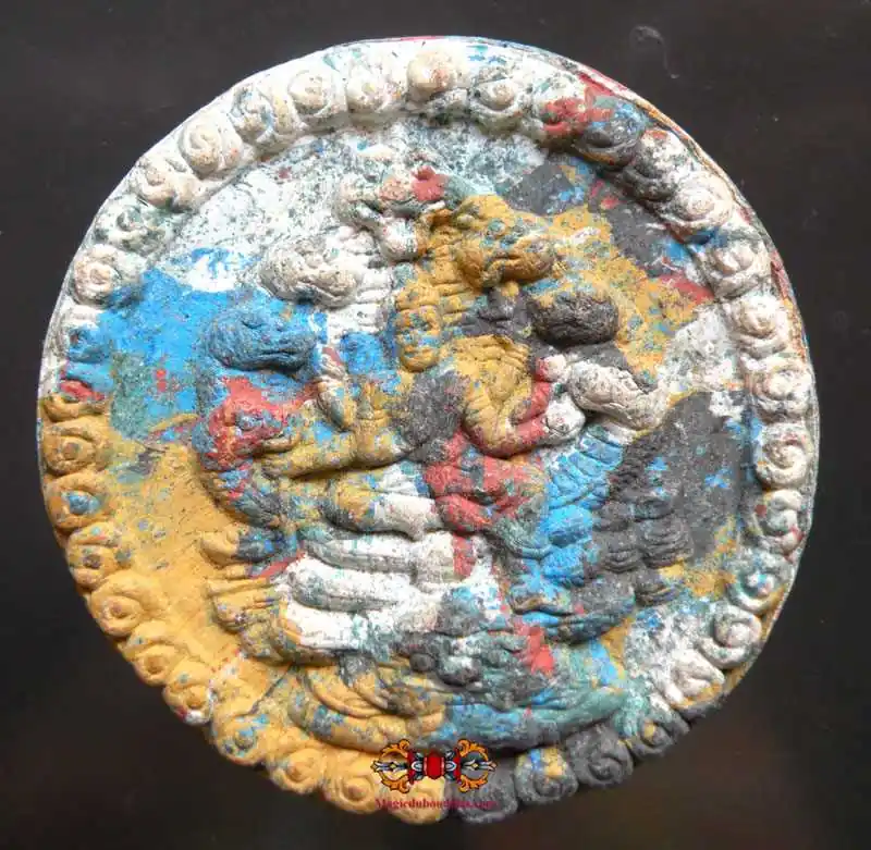 Large Jatukham Rammathep and Lersi multi-colored amulet.