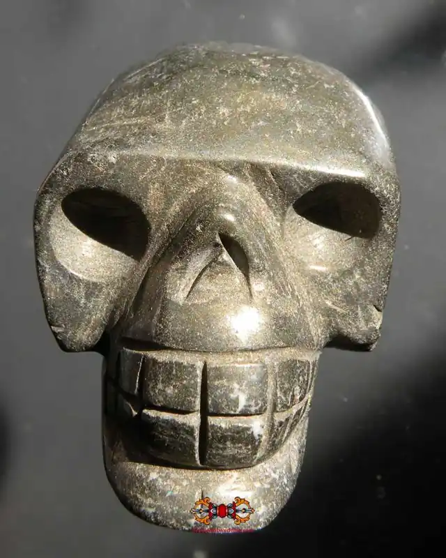 Human skull carved from pyrite.