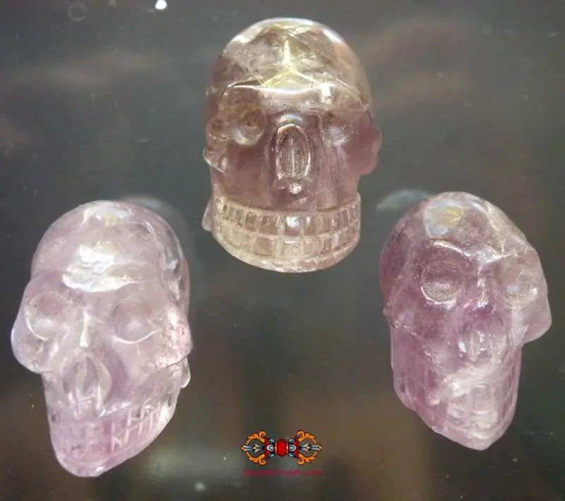 Human skull carved from amethyst.