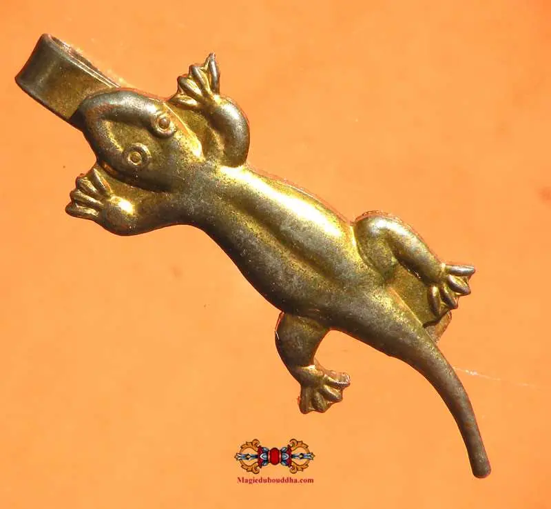 Fortune Gecko Tie Clip Amulet - Most Venerable LP Liew.