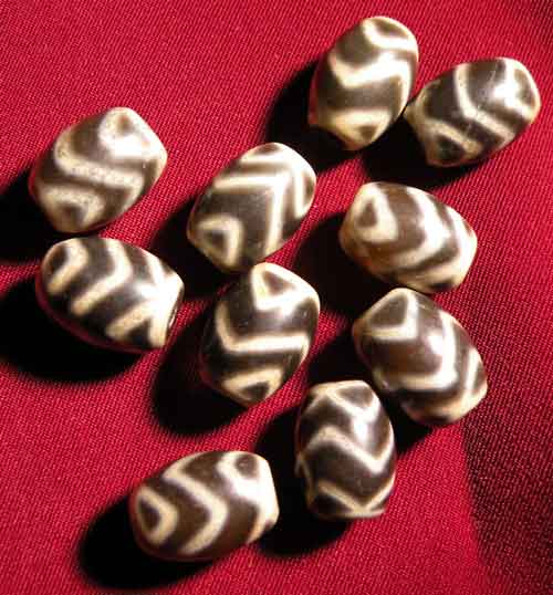 Small striped Tibetan Dzi.