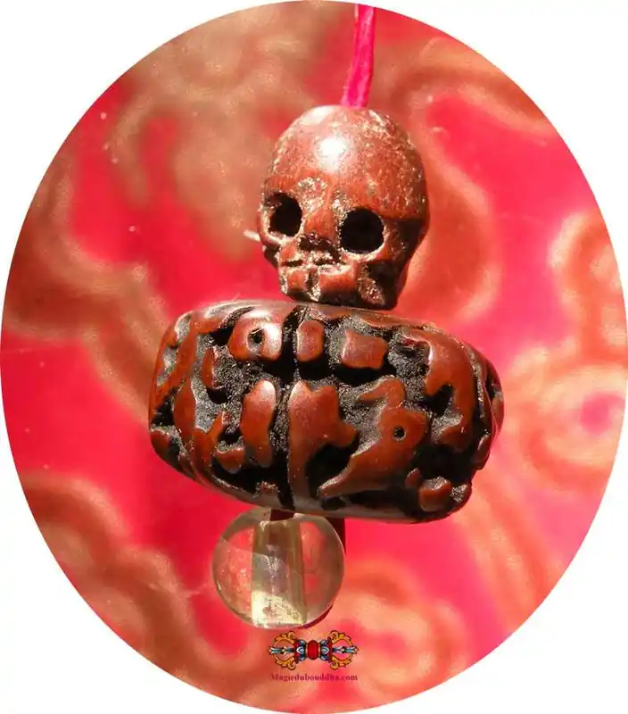 Sadhu Aghori Amulet - Rudraksha and Skull.