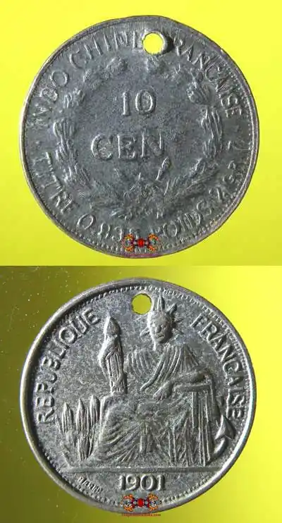 Cambodian Fortune Pendants - Blessed French Indochina Coins.