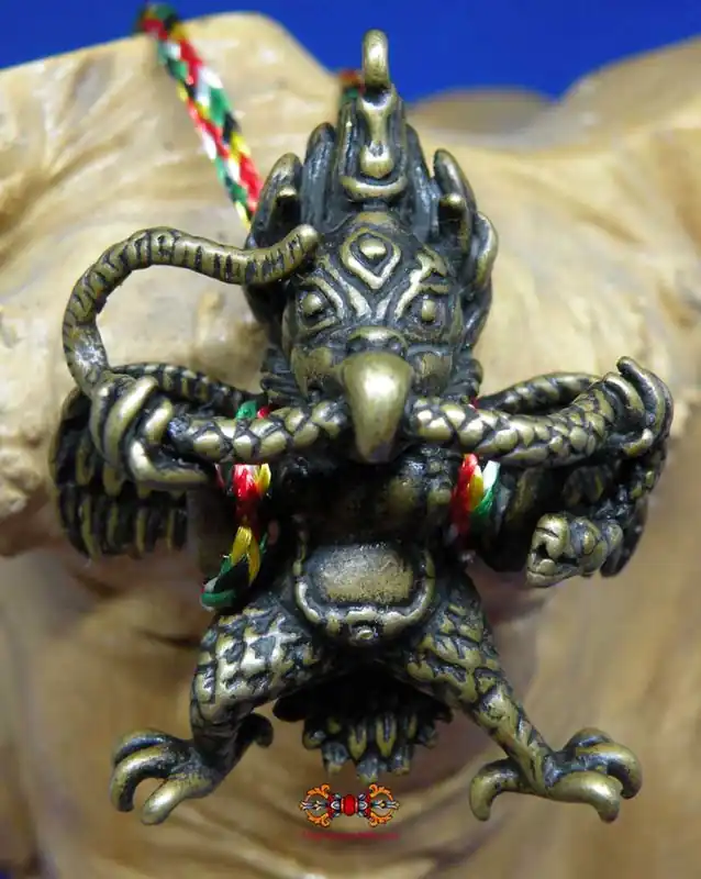 Tibetan bronze amulet of Garuda.