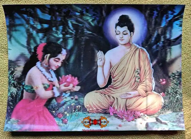 Old postcard of the Buddha (1950s).